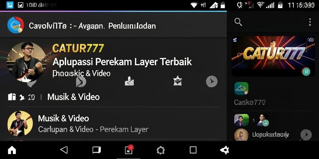 Tampilan antarmuka CATUR777 saat merekam layar dengan fitur lengkap.