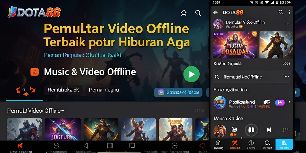 Antarmuka DOTA88 saat memutar video offline yang menarik dan mudah digunakan.