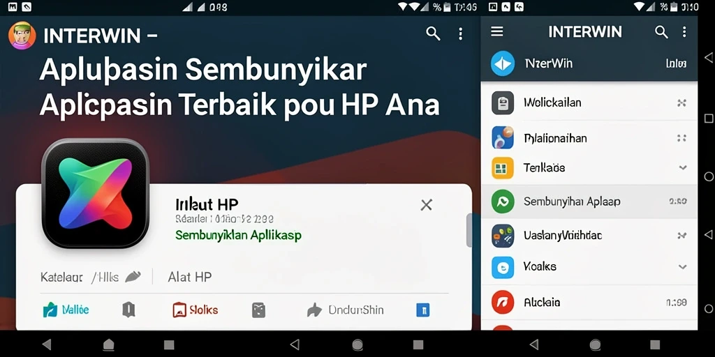 Tampilan antarmuka INTERWIN yang sederhana dan efektif untuk menyembunyikan aplikasi.