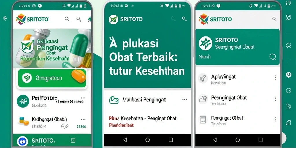 Tampilan antarmuka pengguna SRITOTO yang jelas dan fungsional untuk pengingat obat.